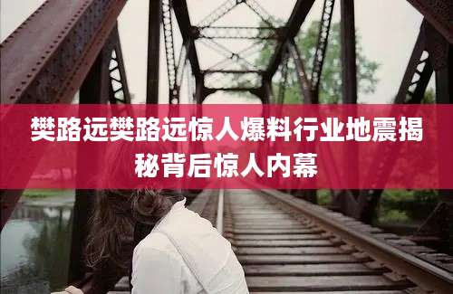 樊路远樊路远惊人爆料行业地震揭秘背后惊人内幕