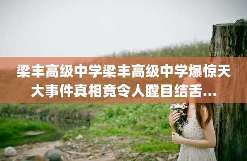 梁丰高级中学梁丰高级中学爆惊天大事件真相竟令人瞠目结舌...
