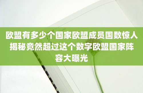 欧盟有多少个国家欧盟成员国数惊人揭秘竟然超过这个数字欧盟国家阵容大曝光