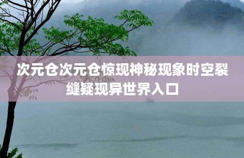次元仓次元仓惊现神秘现象时空裂缝疑现异世界入口