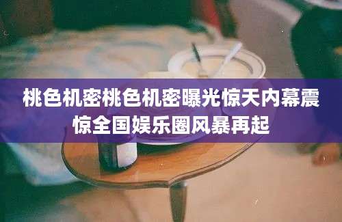桃色机密桃色机密曝光惊天内幕震惊全国娱乐圈风暴再起