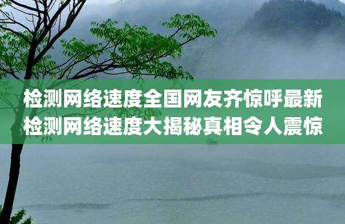 检测网络速度全国网友齐惊呼最新检测网络速度大揭秘真相令人震惊