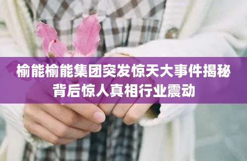 榆能榆能集团突发惊天大事件揭秘背后惊人真相行业震动