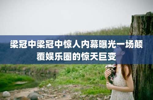 梁冠中梁冠中惊人内幕曝光一场颠覆娱乐圈的惊天巨变