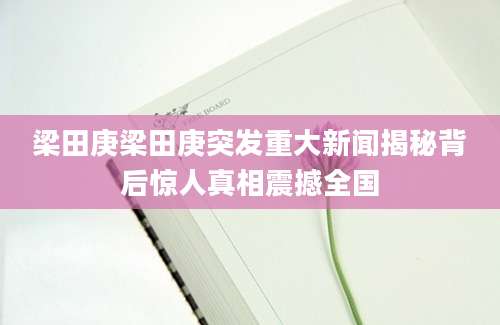 梁田庚梁田庚突发重大新闻揭秘背后惊人真相震撼全国