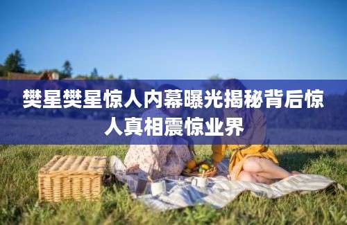 樊星樊星惊人内幕曝光揭秘背后惊人真相震惊业界