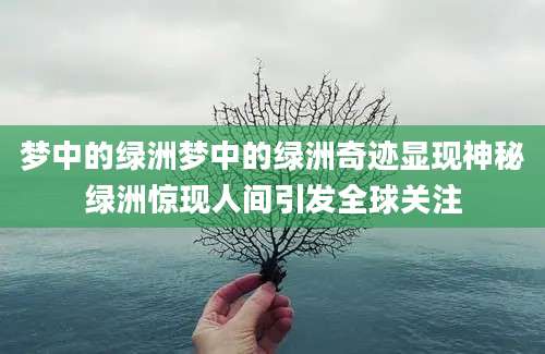梦中的绿洲梦中的绿洲奇迹显现神秘绿洲惊现人间引发全球关注