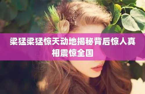 梁猛梁猛惊天动地揭秘背后惊人真相震惊全国