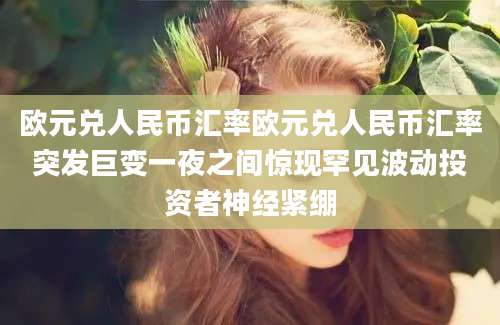 欧元兑人民币汇率欧元兑人民币汇率突发巨变一夜之间惊现罕见波动投资者神经紧绷