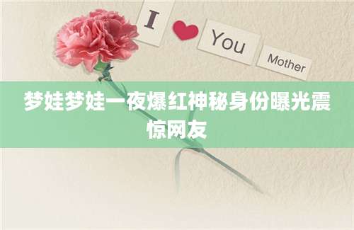 梦娃梦娃一夜爆红神秘身份曝光震惊网友