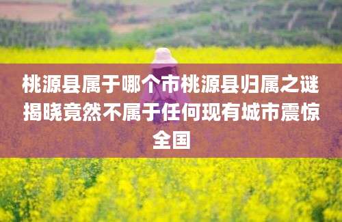 桃源县属于哪个市桃源县归属之谜揭晓竟然不属于任何现有城市震惊全国