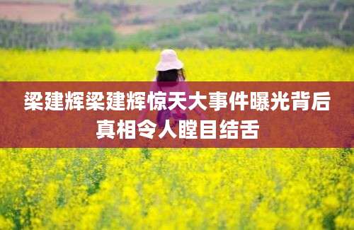 梁建辉梁建辉惊天大事件曝光背后真相令人瞠目结舌