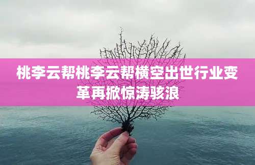 桃李云帮桃李云帮横空出世行业变革再掀惊涛骇浪