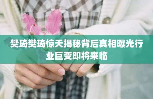 樊琦樊琦惊天揭秘背后真相曝光行业巨变即将来临