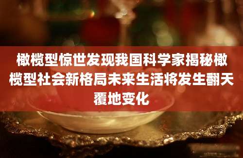 橄榄型惊世发现我国科学家揭秘橄榄型社会新格局未来生活将发生翻天覆地变化