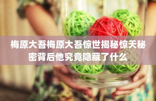 梅原大吾梅原大吾惊世揭秘惊天秘密背后他究竟隐藏了什么