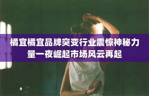 橘宜橘宜品牌突变行业震惊神秘力量一夜崛起市场风云再起