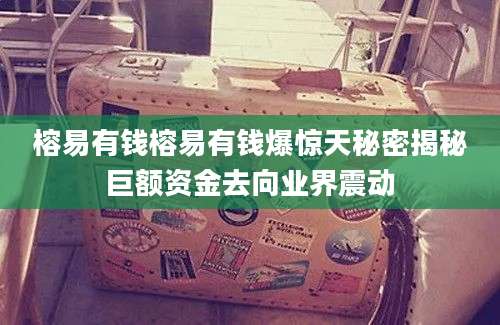 榕易有钱榕易有钱爆惊天秘密揭秘巨额资金去向业界震动