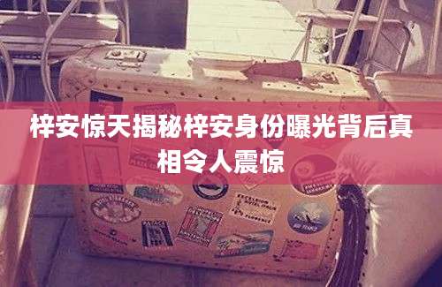 梓安惊天揭秘梓安身份曝光背后真相令人震惊