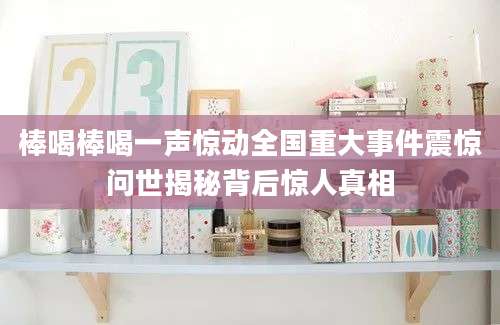 棒喝棒喝一声惊动全国重大事件震惊问世揭秘背后惊人真相