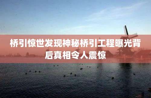 桥引惊世发现神秘桥引工程曝光背后真相令人震惊