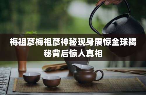 梅祖彦梅祖彦神秘现身震惊全球揭秘背后惊人真相