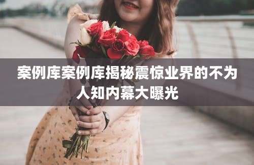 案例库案例库揭秘震惊业界的不为人知内幕大曝光