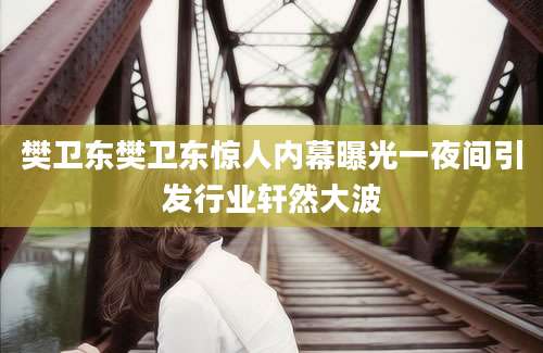樊卫东樊卫东惊人内幕曝光一夜间引发行业轩然大波