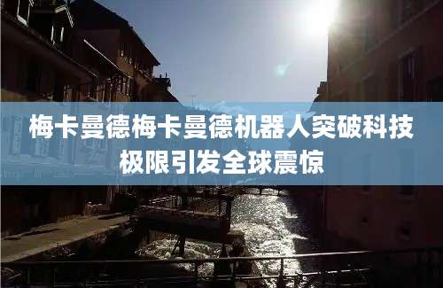 梅卡曼德梅卡曼德机器人突破科技极限引发全球震惊