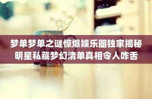 梦单梦单之谜惊爆娱乐圈独家揭秘明星私藏梦幻清单真相令人咋舌