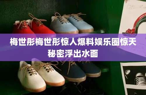 梅世彤梅世彤惊人爆料娱乐圈惊天秘密浮出水面