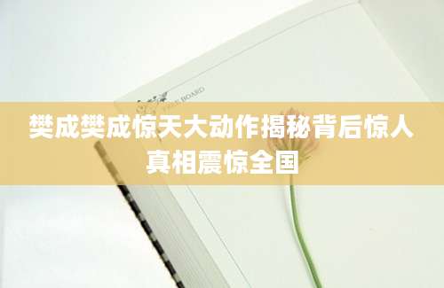 樊成樊成惊天大动作揭秘背后惊人真相震惊全国
