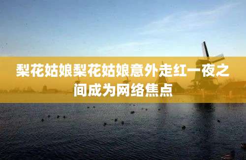 梨花姑娘梨花姑娘意外走红一夜之间成为网络焦点