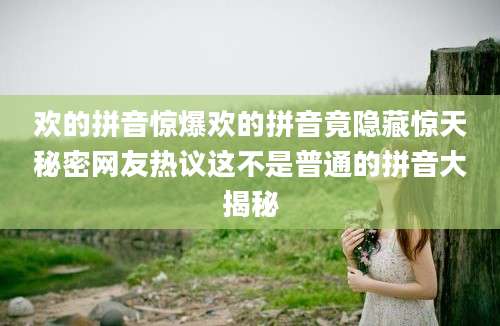 欢的拼音惊爆欢的拼音竟隐藏惊天秘密网友热议这不是普通的拼音大揭秘