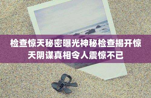 检查惊天秘密曝光神秘检查揭开惊天阴谋真相令人震惊不已