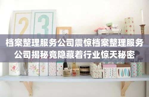 档案整理服务公司震惊档案整理服务公司揭秘竟隐藏着行业惊天秘密