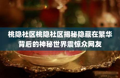 桃隐社区桃隐社区揭秘隐藏在繁华背后的神秘世界震惊众网友