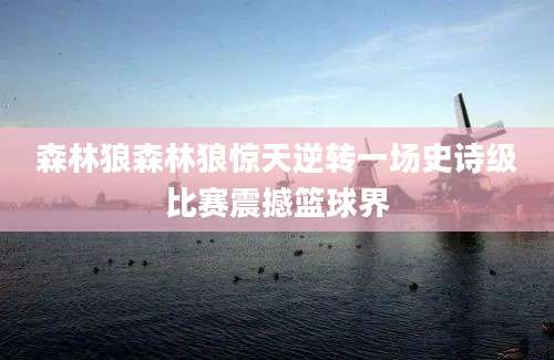 森林狼森林狼惊天逆转一场史诗级比赛震撼篮球界