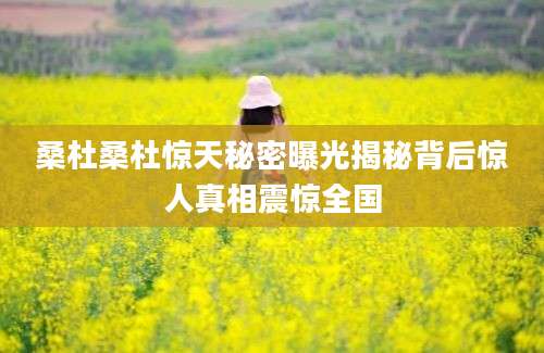 桑杜桑杜惊天秘密曝光揭秘背后惊人真相震惊全国