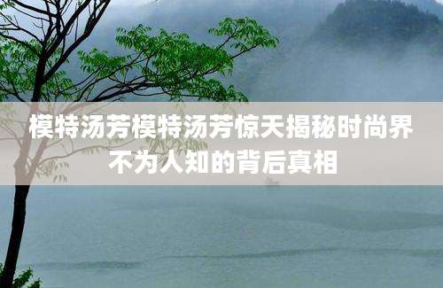 模特汤芳模特汤芳惊天揭秘时尚界不为人知的背后真相