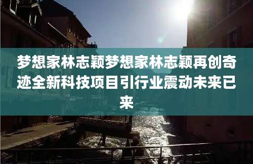 梦想家林志颖梦想家林志颖再创奇迹全新科技项目引行业震动未来已来