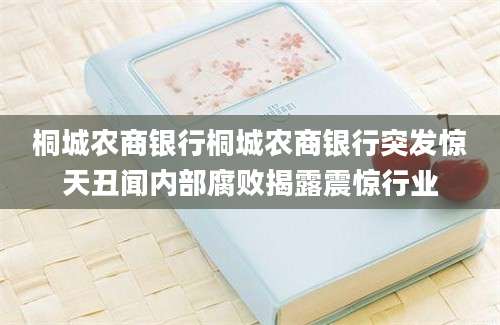 桐城农商银行桐城农商银行突发惊天丑闻内部腐败揭露震惊行业