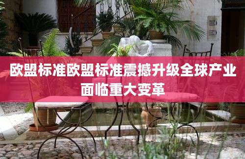 欧盟标准欧盟标准震撼升级全球产业面临重大变革