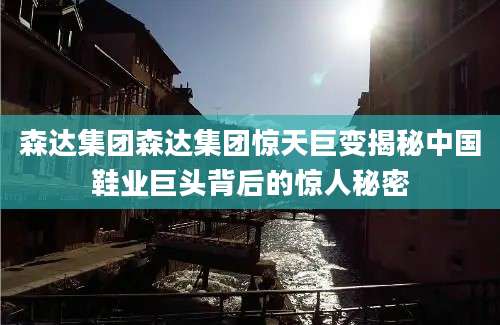 森达集团森达集团惊天巨变揭秘中国鞋业巨头背后的惊人秘密
