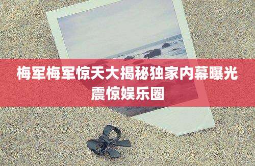 梅军梅军惊天大揭秘独家内幕曝光震惊娱乐圈