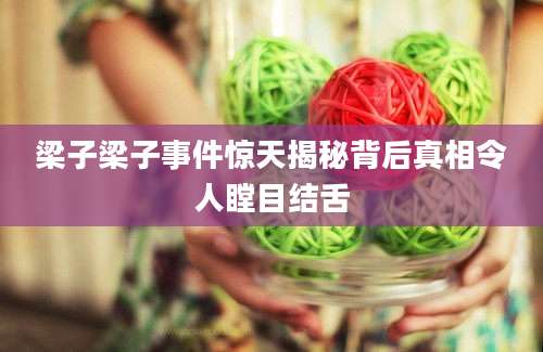 梁子梁子事件惊天揭秘背后真相令人瞠目结舌