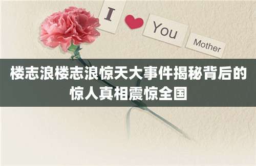 楼志浪楼志浪惊天大事件揭秘背后的惊人真相震惊全国