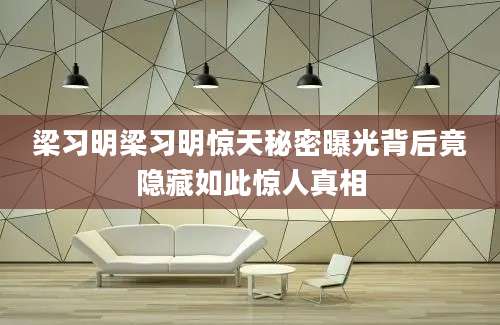 梁习明梁习明惊天秘密曝光背后竟隐藏如此惊人真相