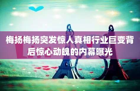 梅扬梅扬突发惊人真相行业巨变背后惊心动魄的内幕曝光