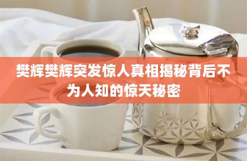 樊辉樊辉突发惊人真相揭秘背后不为人知的惊天秘密